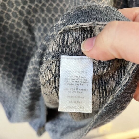 Talbots Womens Wool Turtleneck Sweater S Gray Geometric Pattern - Picture 4 of 4